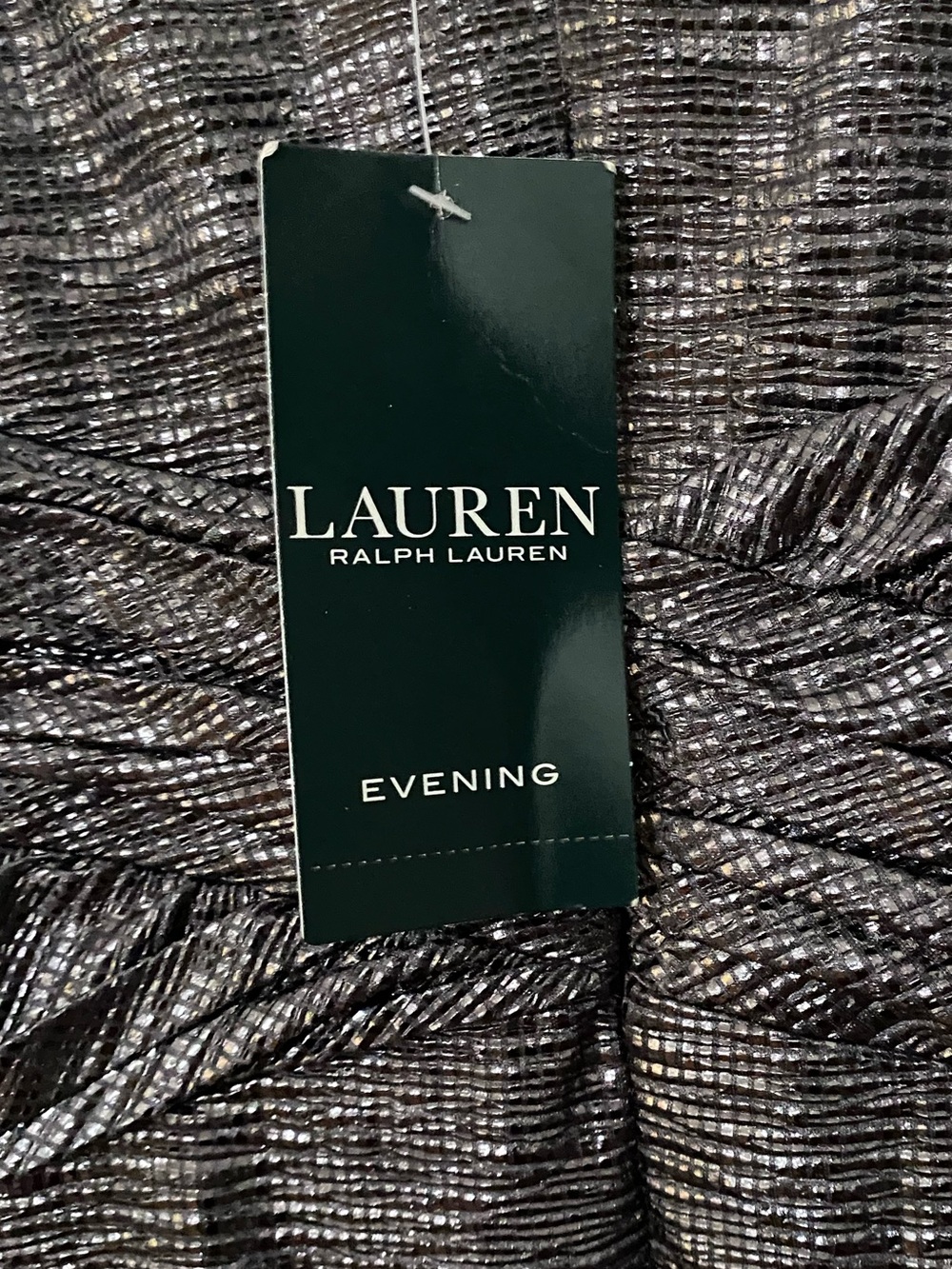NWT Lauren Ralph Lauren Metallic Silver Maxi Dress 10 - Picture 9 of 10